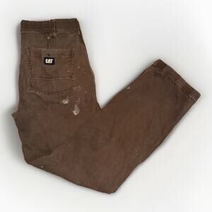 Caterpillar Workwear Pants Brown 32x32 Utility Carpenter Heavy Duty